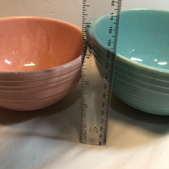 Mid 20th Century McCoy Speckled Turquoise & pink Pastel Bowl read - Picture 8 of 13